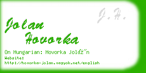 jolan hovorka business card